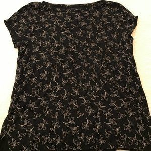 Ann Taylor Loft large black and tan t-shirt.